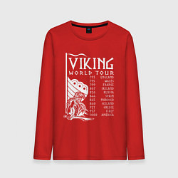 Лонгслив хлопковый мужской Viking world tour, цвет: красный