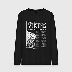 Лонгслив хлопковый мужской Viking world tour, цвет: черный
