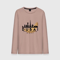 Лонгслив хлопковый мужской ОАЭ Дубаи, цвет: пыльно-розовый