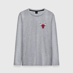 Лонгслив хлопковый мужской CHICAGO BULLS НА СПИНЕ, цвет: меланж
