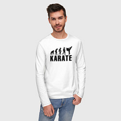 Лонгслив хлопковый мужской Karate Evolution, цвет: белый — фото 2