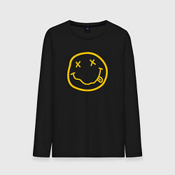 Лонгслив хлопковый мужской NIRVANA, цвет: черный