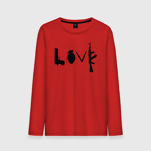 Мужской лонгслив Banksy LOVE / Красный – фото 1