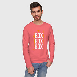 Лонгслив хлопковый мужской Box box box, цвет: коралловый — фото 2