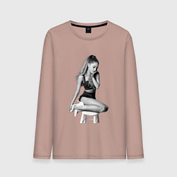 Лонгслив хлопковый мужской ARIANA GRANDE, цвет: пыльно-розовый