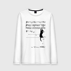Мужской лонгслив Music cat