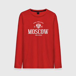 Лонгслив хлопковый мужской Москва Born in Russia, цвет: красный