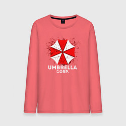 Лонгслив хлопковый мужской UMBRELLA CORP, цвет: коралловый
