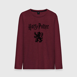 Лонгслив хлопковый мужской Гарри Поттер, цвет: меланж-бордовый