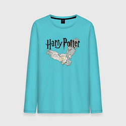Лонгслив хлопковый мужской Гарри Поттер: Букля цвета бирюзовый — фото 1