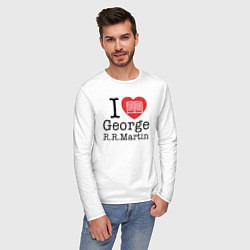 Лонгслив хлопковый мужской I Love George Martin, цвет: белый — фото 2