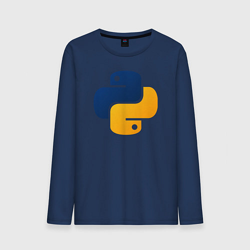 Мужской лонгслив Python / Тёмно-синий – фото 1