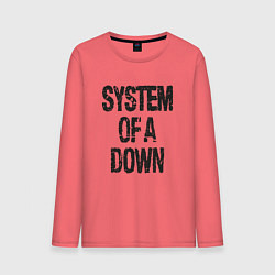 Лонгслив хлопковый мужской System of a down, цвет: коралловый