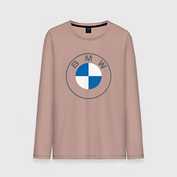 Лонгслив хлопковый мужской BMW LOGO 2020, цвет: пыльно-розовый