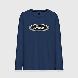 Лонгслив хлопковый мужской Ford, цвет: тёмно-синий