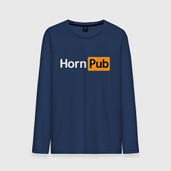 Лонгслив хлопковый мужской HornPub, цвет: тёмно-синий