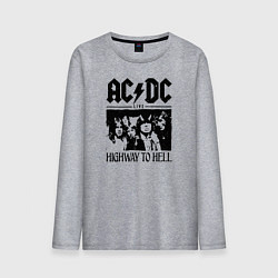 Лонгслив хлопковый мужской ACDC highway to hell, цвет: меланж
