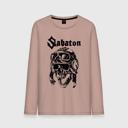 Лонгслив хлопковый мужской Sabaton, цвет: пыльно-розовый