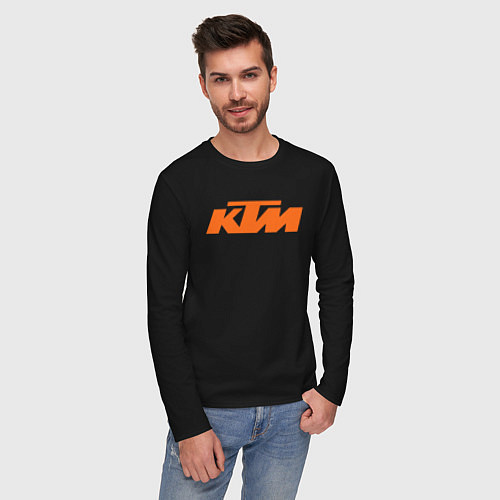 Мужской лонгслив КТм Лого / Черный – фото 3