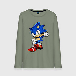 Лонгслив хлопковый мужской SONIC, цвет: авокадо
