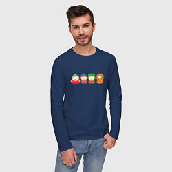 Лонгслив хлопковый мужской SOUTH PARK, цвет: тёмно-синий — фото 2