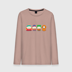 Лонгслив хлопковый мужской SOUTH PARK, цвет: пыльно-розовый