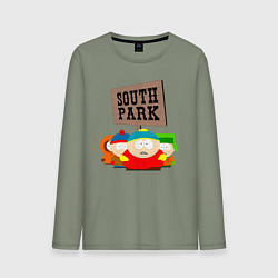 Лонгслив хлопковый мужской ЮЖНЫЙ ПАРК, цвет: авокадо