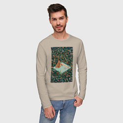 Лонгслив хлопковый мужской BoJack Horseman, цвет: миндальный — фото 2