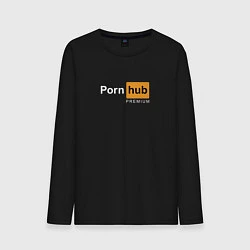 Лонгслив хлопковый мужской PornHub premium, цвет: черный