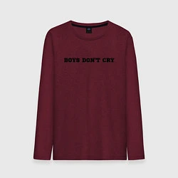 Лонгслив хлопковый мужской BOYS DON'T CRY, цвет: меланж-бордовый