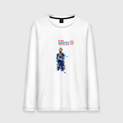 Лонгслив хлопковый мужской Мбаппе, цвет: белый