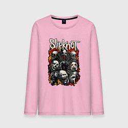 Лонгслив хлопковый мужской Slipknot цвета светло-розовый — фото 1