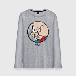 Лонгслив хлопковый мужской Porky Pig, цвет: меланж