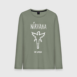Лонгслив хлопковый мужской Nirvana In utero, цвет: авокадо