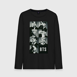 Лонгслив хлопковый мужской BTS, цвет: черный