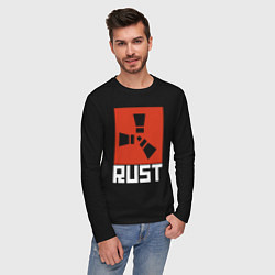 Лонгслив хлопковый мужской RUST, цвет: черный — фото 2