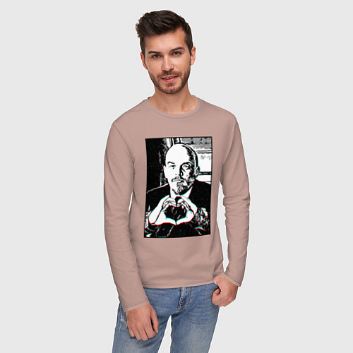 Мужской лонгслив Ленин Oko / Пыльно-розовый – фото 3