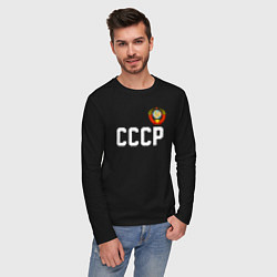 Лонгслив хлопковый мужской СССР, цвет: черный — фото 2