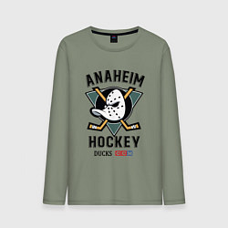 Лонгслив хлопковый мужской ANAHEIM DUCKS, цвет: авокадо