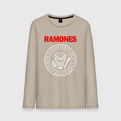 Лонгслив хлопковый мужской RAMONES, цвет: миндальный