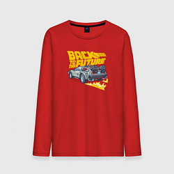 Лонгслив хлопковый мужской Back to the Future, цвет: красный