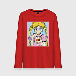 Лонгслив хлопковый мужской Sailor Moon Usagi Tsukino, цвет: красный