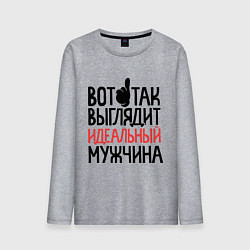 Лонгслив хлопковый мужской Вот так выглядит идеальный мужчина, цвет: меланж