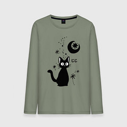 Лонгслив хлопковый мужской Jiji Cat, цвет: авокадо
