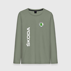 Лонгслив хлопковый мужской SKODA, цвет: авокадо