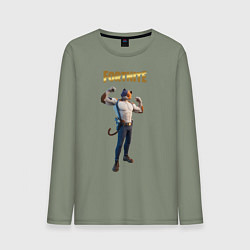 Лонгслив хлопковый мужской Meowcles Fortnite 2, цвет: авокадо