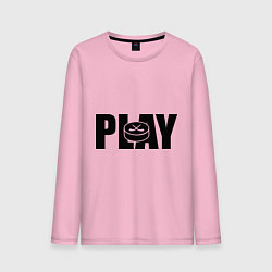 Лонгслив хлопковый мужской Play in hockey, цвет: светло-розовый