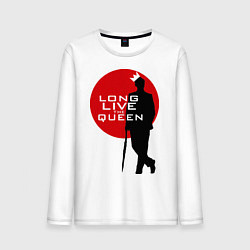 Лонгслив хлопковый мужской Long live the queen цвета белый — фото 1