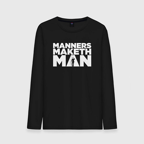 Мужской лонгслив Manners maketh man / Черный – фото 1