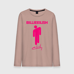 Лонгслив хлопковый мужской BILLIE EILISH, цвет: пыльно-розовый